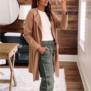 J. Crew Juliette Collarless Linen Sweater in Pecan Brown, Size S